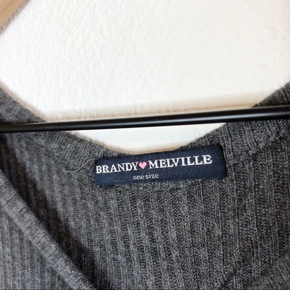 Brandy Melville Gray Ribbed T-Shirt Mini Dress - Picture 5 of 10